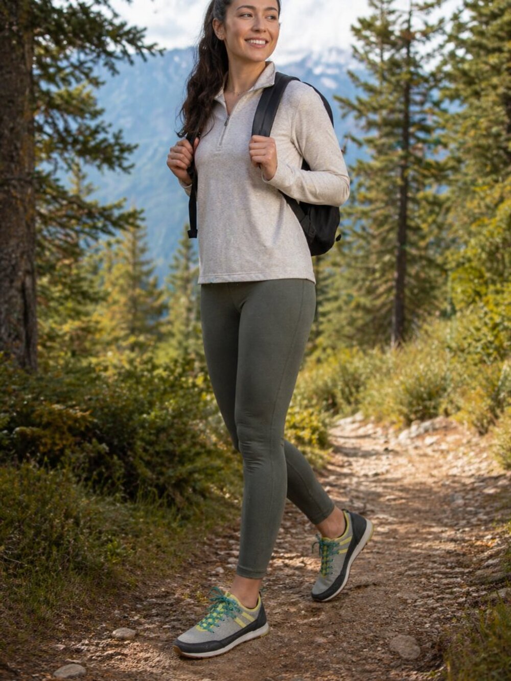 Forsake Acadia Low Hiking Shoes Women’s 8 Gray Green Trail Outdoor Sneakers
